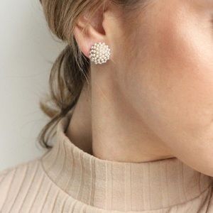 Olive and piper pearl pave gold stud earrings